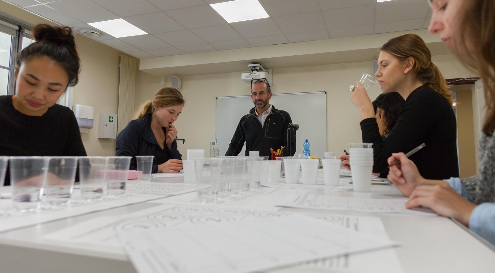 Students in the science lab 2010s