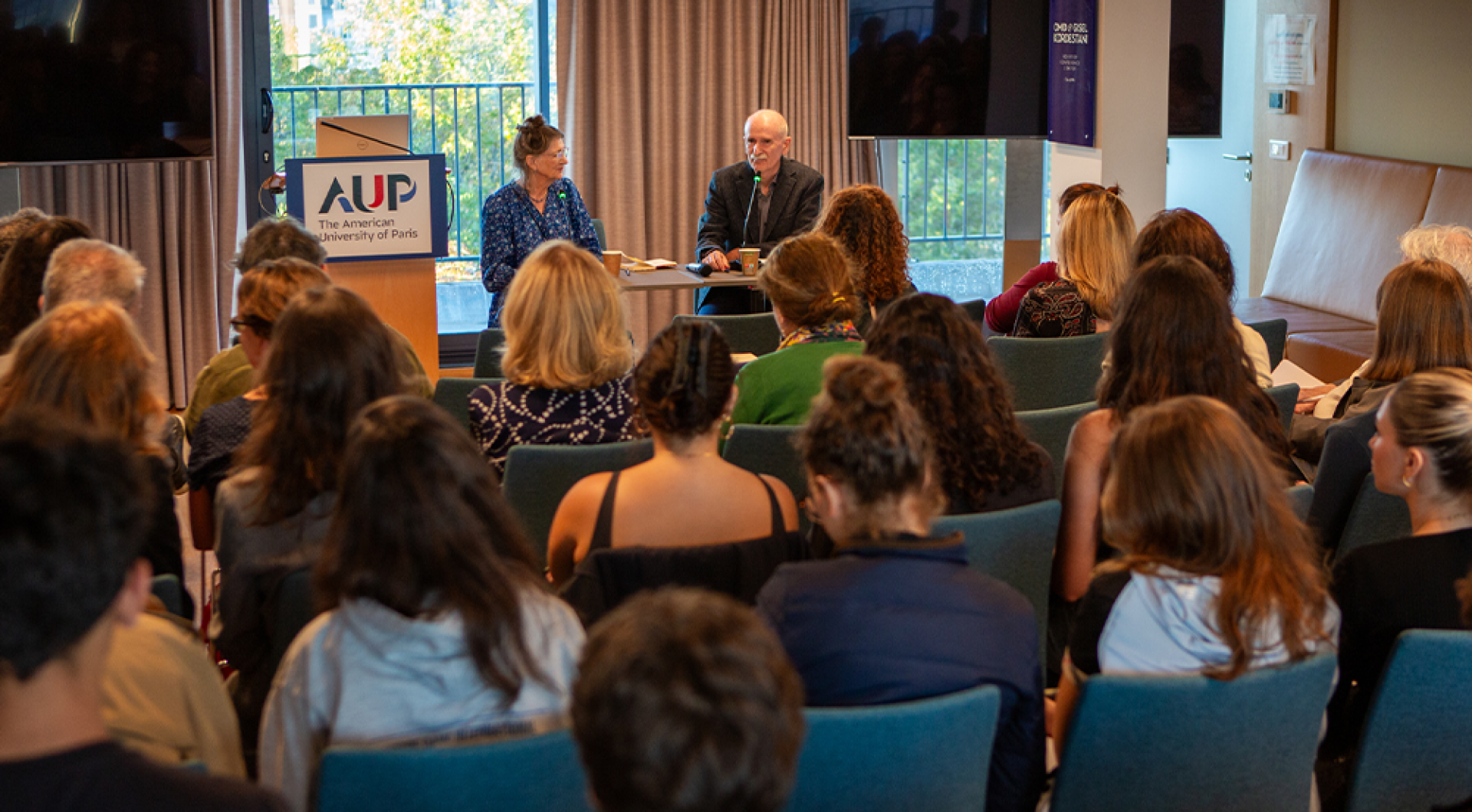 Professor Dan Gunn at the launch of a Cahiers Series book with author.