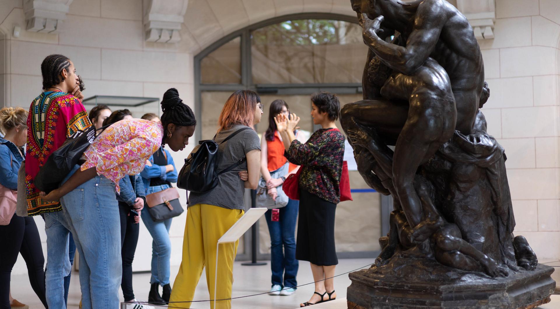 Students in a museum