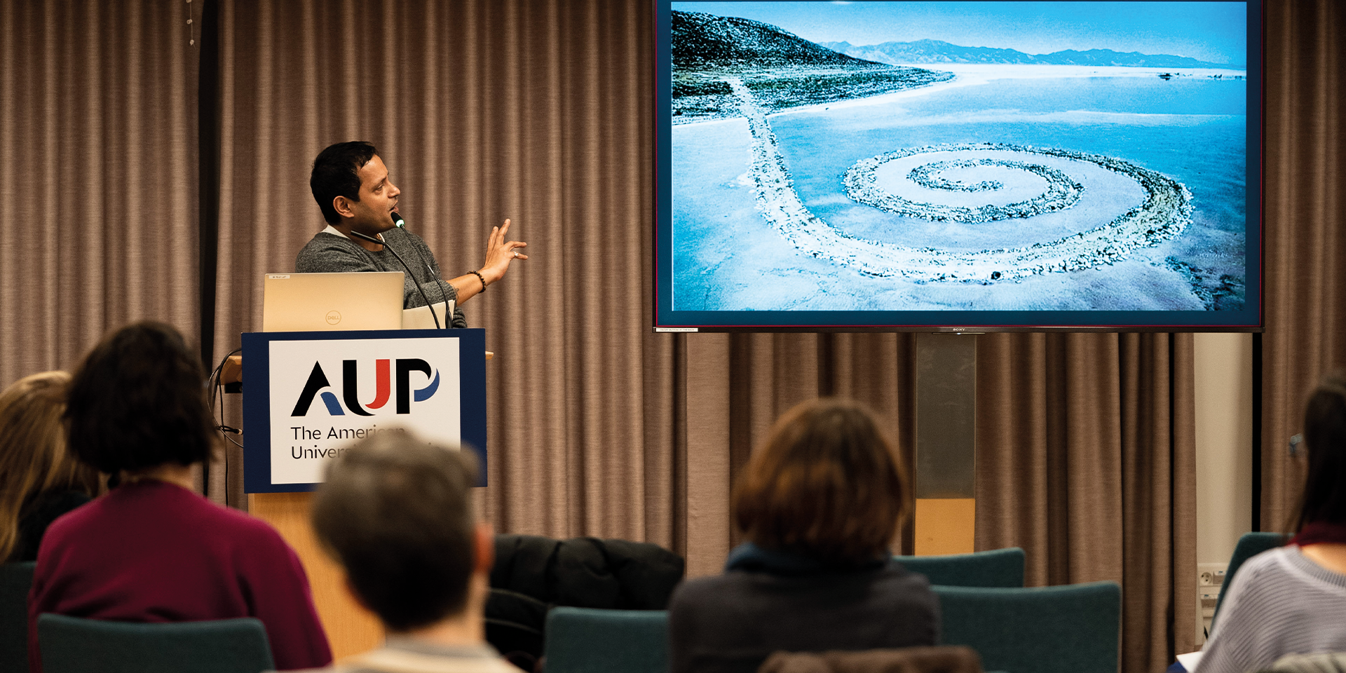 Professor Dwibedy lectures on campus