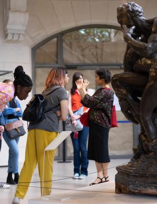 Students in a museum