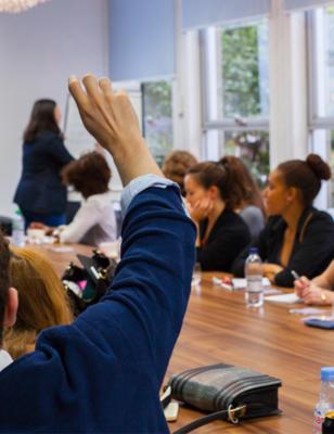 AUP students visiting an advertising agency in London as part of a branding study trip