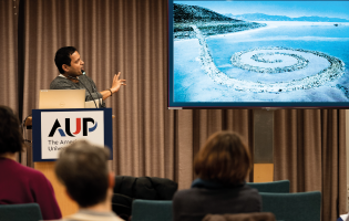 Professor Dwibedy lectures on campus